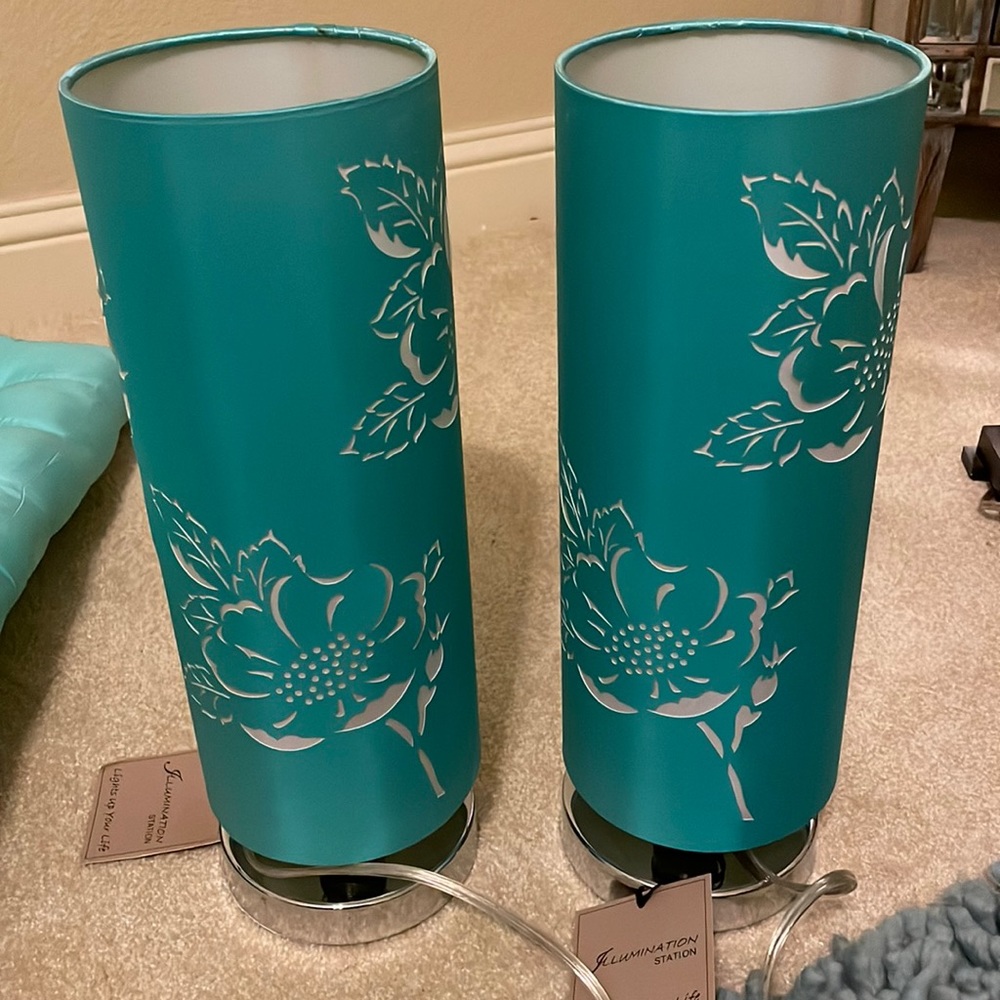 Bedside lamps Tiffany blue